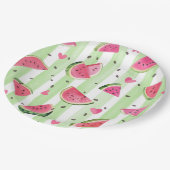 Niedliches Sommerrosa Wassermelone, Adorable Fruch Pappteller (Schrägansicht)