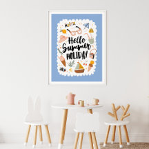 Niedliches Sommerurlaub Zitat farbenfrohe Illustra