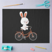 Niedliches Sonnenbad auf dem Bike Kaninchen Radfah Seidenpapier (Basteln)