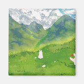 Niedliches Sonnenbad im Berg View Platz Magnet (Vorne)