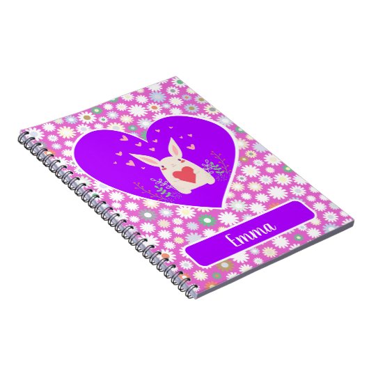 Niedliches Sonnenbad mit Herz und Blume Notizblock (Rechte Seite)