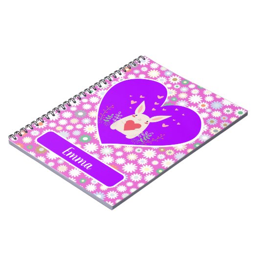 Niedliches Sonnenbad mit Herz und Blume Notizblock (Linke Seite)