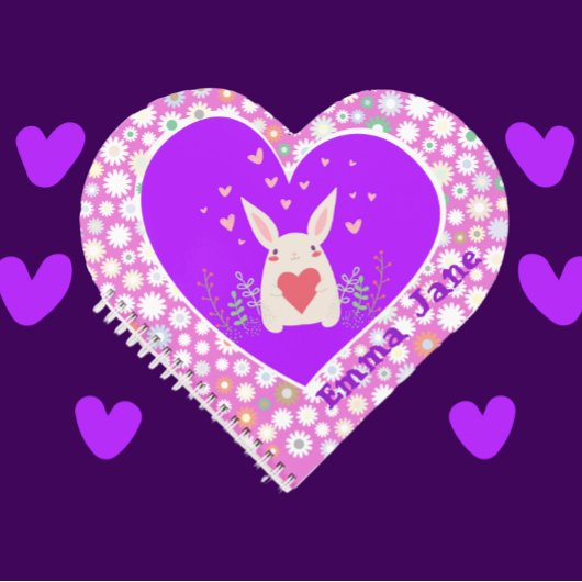 Niedliches Sonnenbad mit süßen Herzen und Blume Notizblock