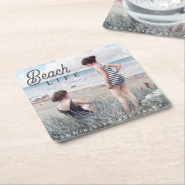 Niedliches Sonnenbad und Salty Beach Life Rechteckiger Pappuntersetzer