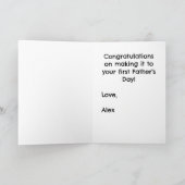 Niedliches Sonnenbaden Blauer Erster Vater Karte (Innenseite)