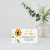 Niedliches Sonnenblumen-Babyduschenbuch Begleitkarte (Stehend Vorderseite)