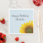Niedliches Sonnenblumenmonogramm Happy Birthday Pa Serviette (Beispiel)