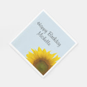 Niedliches Sonnenblumenmonogramm Happy Birthday Pa Serviette (Ecke)