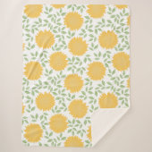 Niedliches Sonnenblumenmuster Sherpadecke (Vorderseite)