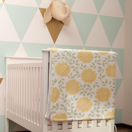 Niedliches Sonnenblumenmuster Sherpadecke