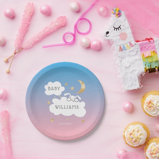 Niedliches Sonnengeschlecht offenbart Party Pink B Pappteller (Party)