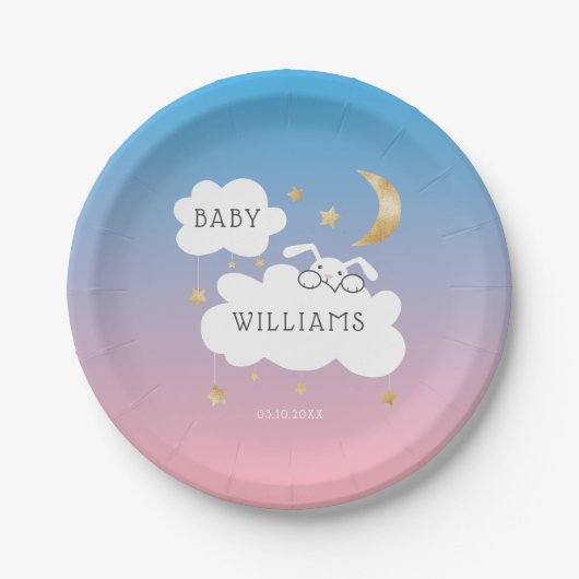 Niedliches Sonnengeschlecht offenbart Party Pink B Pappteller (Vorderseite)