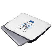Niedliches Sonnengesicht mit Blauer Brille Bow Kra Laptopschutzhülle (Vorne Knopf)