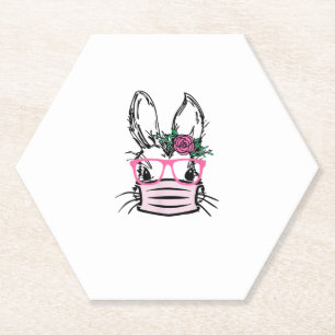 Niedliches Sonnengesicht mit Gesichtsmaske-Brille- Untersetzer