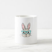 Niedliches Sonnengesicht mit rosa Brille, Osterhas Kaffeetasse (Mittel)