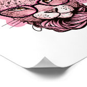Niedliches Sonnengesicht Pink Brille Blumenleopard Poster (Ecke)