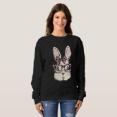 Niedliches Sonnengesicht Pink Leopard Brille Bow K Sweatshirt (Vorne ganz)