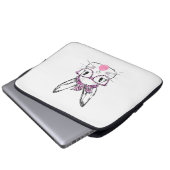 Niedliches Sonnengesicht Rosa Leopard Brille Bubbl Laptopschutzhülle (Vorne Knopf)