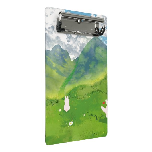 Niedliches Sonnenlicht im Bergblick Mini-Zwischena Mini Klemmbrett (Schrägansicht)