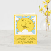 Niedliches Sonnenlicht Lächeln wird bald gut Erhol Karte (Gelbe Blume)