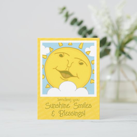 Niedliches Sonnenlicht Lächeln wird bald gut Erhol Postkarte (Stehend Vorderseite)