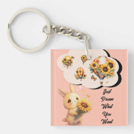 Niedliches Sonnenlicht mit Acrylblumen-Schlüsselan Schlüsselanhänger