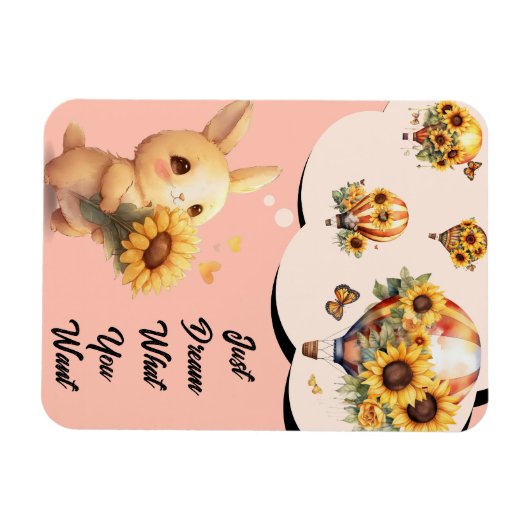 Niedliches Sonnenlicht mit flexibler Sonnenblume F Magnet (Horizontal)