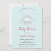 Niedliches Sonnenlicht, Wolke, Sterne Blue Dots Ba Einladung (Vorderseite)