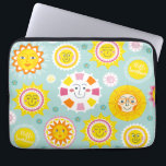 Niedliches Sonnenmuster Laptopschutzhülle<br><div class="desc">Eine niedliche Notebookhülle mit Sonnenschutzmustern</div>