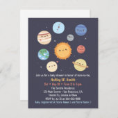 Niedliches Sonnensystem von Sun Planets, Space Bab Einladung (Vorne/Hinten)