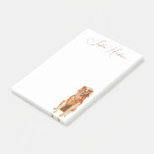 Niedliches sonniges Personalisiert Goldenes Retrie Post-it Klebezettel (angewinkelt)