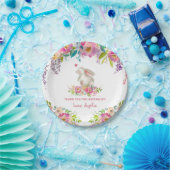 Niedliches, sonniges Pink-Blütenmädchen Geburtstag Pappteller (Party)