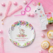 Niedliches, sonniges Pink-Blütenmädchen Geburtstag Pappteller (Party)