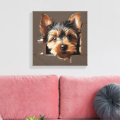 Niedliches, sonniges Welpengesicht Leinwanddruck (Insitu (Wohnzimmer))