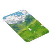 Niedliches sonniges Wetter mit Aussicht auf Berge Magnet (Rechte Seite)