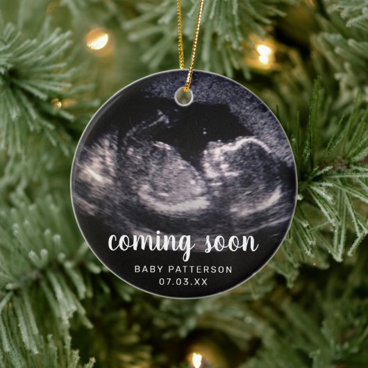 Niedliches Sonogram Foto Schwangerschaft Weihnacht Keramik Ornament (Baum)