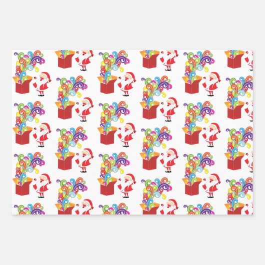 Niedliches Sortiment des Weihnachtsmanns Geschenkpapier Set (Vorderseite 3)