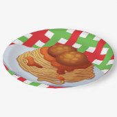 Niedliches Spaghetti-Party Pappteller (Schrägansicht)