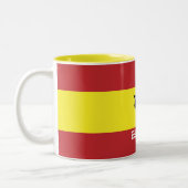 Niedliches Spanisch Stier, Sun u. Flagge Zweifarbige Tasse (Links)