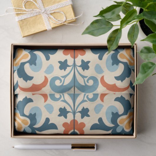 Niedliches spanisches Fliesenmuster Seidenpapier (Geschenk)