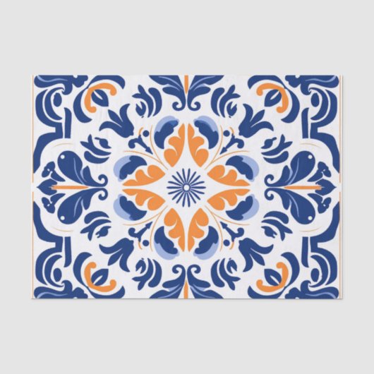 Niedliches spanisches Fliesenmuster Seidenpapier (Vorderseite)