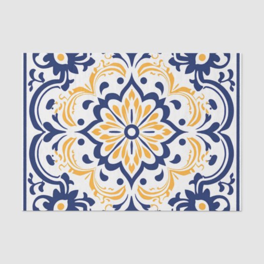 Niedliches spanisches Fliesenmuster Seidenpapier (Vorderseite)