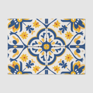 Niedliches spanisches Fliesenmuster Seidenpapier