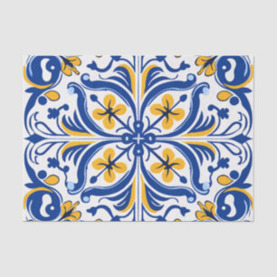 Niedliches spanisches Fliesenmuster Seidenpapier
