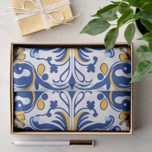 Niedliches spanisches Fliesenmuster Seidenpapier (Geschenk)