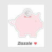 Niedliches Sparschwein für viel Glück und Glück! Aufkleber (Blatt)