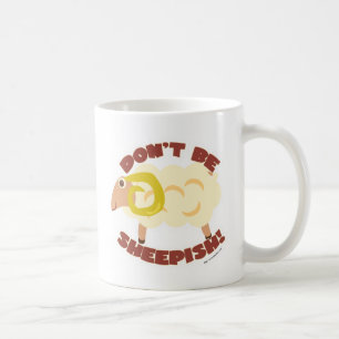 Niedliches Spaß Schaf Schäbiges Lamm Cartoon Chara Kaffeetasse