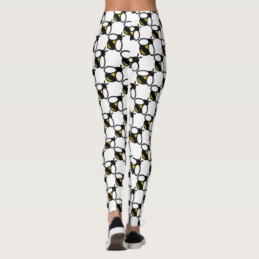 Niedliches, spaßiges Bienenmuster Leggings (Rückseite)