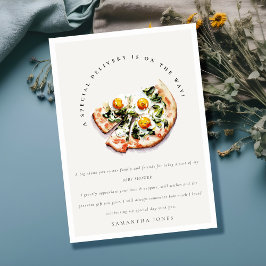 Niedliches Special Delivery Pizza Baby Dusche Part Dankeskarte