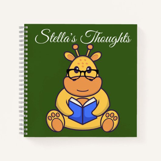 Niedliches Spectacled Giraffe-Buch Notizblock (Vorderseite)